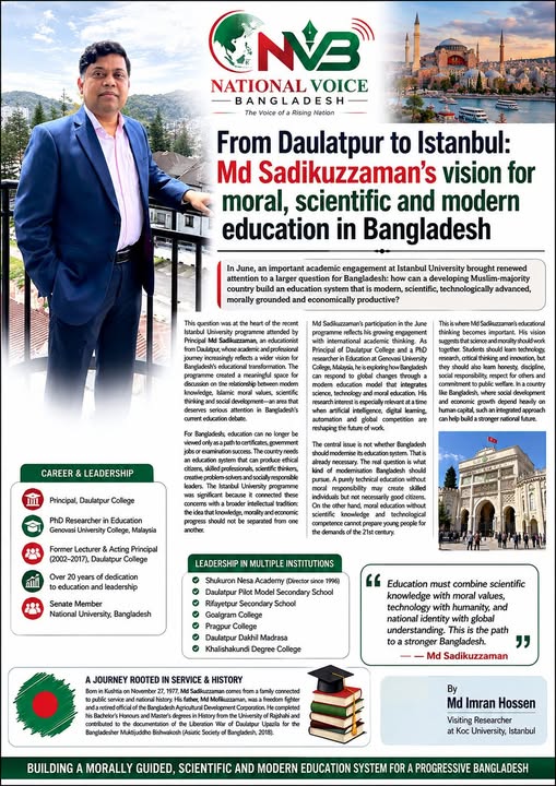 Md Sadikuzzaman's vision for moral, scientific and modern education in Bangladesh