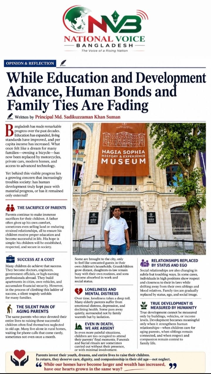 While Education and Development Advance, Human Bonds and Family Ties Are Fading